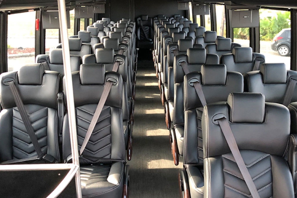 Interior of a 40-passenger minibus.