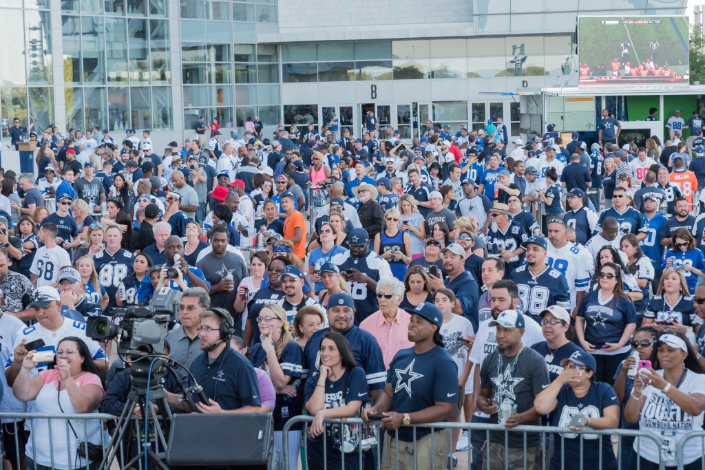 Arlington, Texas / USA - September 13, 2015: Crowd of Dallas Cowboys Fans Outside AT&T Stadium